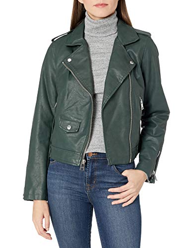 Levi's - Chaqueta de piel sintética para mujer (tallas estándar y grandes), color verde cazador, XL