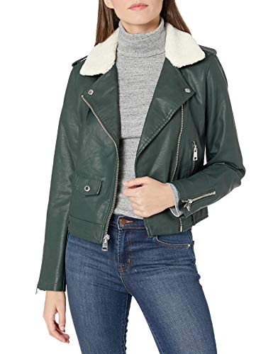Levi's - Chaqueta de piel sintética para mujer (tallas estándar y grandes), color verde cazador, XL