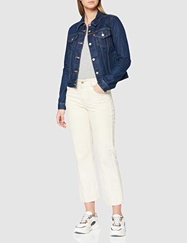 Levi's Chaqueta original de camionero para mujer, azul (Clean Dark Authentic 0036), X-Large