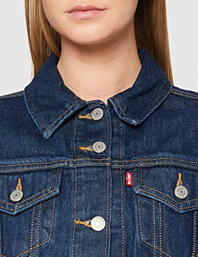 Levi's Chaqueta original de camionero para mujer, azul (Clean Dark Authentic 0036), X-Large