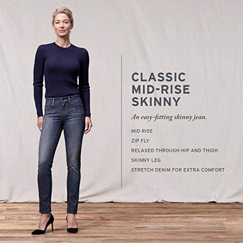 Levi's Classic Mid Rise Skinny Jeans, Noche del Bosque Negro, 38 Largo para Mujer