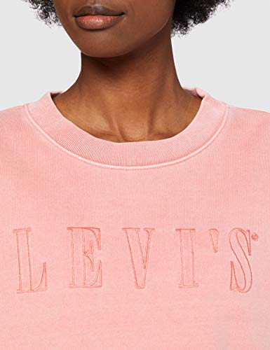 Levi's Graphic Diana Crew Sudadera, Serif Outline Garment Dye Blush, XS para Mujer