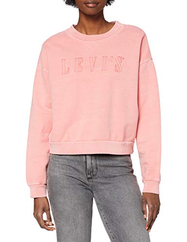 Levi's Graphic Diana Crew Sudadera, Serif Outline Garment Dye Blush, XS para Mujer