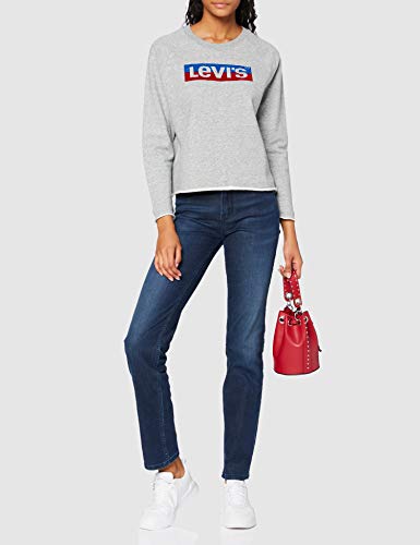 Levi's Graphic Gym Sudadera, Box Tab Crew Smokestack Htr, M para Mujer