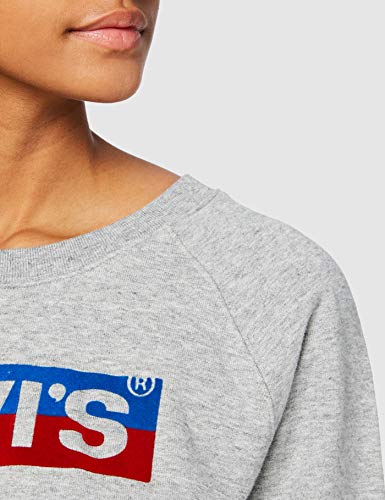 Levi's Graphic Gym Sudadera, Box Tab Crew Smokestack Htr, M para Mujer
