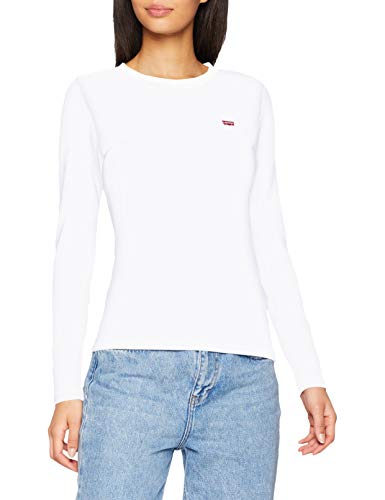 Levi's LS Baby tee Camiseta, White +, L para Mujer