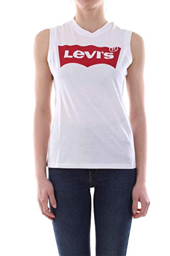Levi's On Tour Camiseta Deportiva de Tirantes, Red Hsmk Tank White, L para Mujer