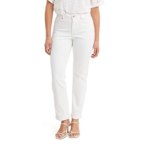 Levi's - Pantalones vaqueros rectos clásicos para mujer - Blanco - 33 (US 16) R