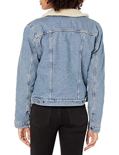 Levi's Women's Original Sherpa Trucker Jackets, Divided Blue, X-Large
