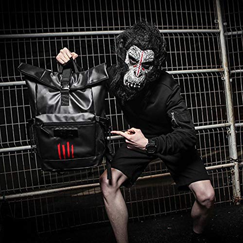 LG Snow Mochila Mosca Muerta Calle Hip Hop Garra Marca Mochila de Viaje de Gran Capacidad Hombres y Mujeres Bolsa de computadora Bolsa de Montar Negra