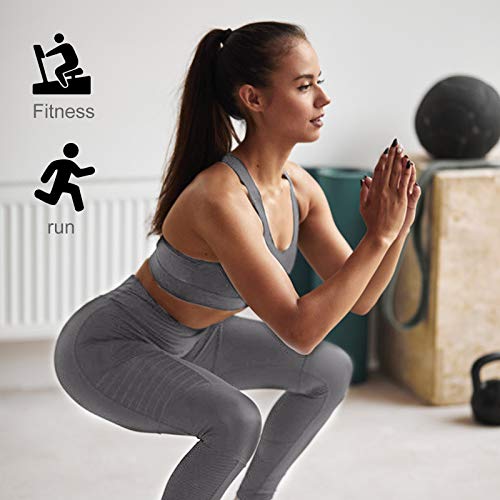 LIBILIS Leggings Mujer Mallas Pantalones Deportivos Push up Mallas para Running Training Fitness Estiramiento Yoga, Gris Oscuro S