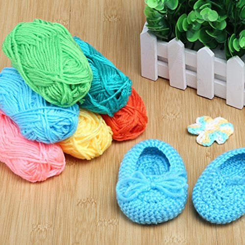 LIHAO Lanas para Tejer Ovillos de Lana Estambres Acrílicos (12 Colores)