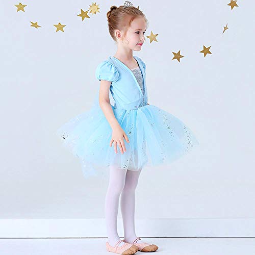 Lito Angels Niñas Tutús de Ballet Bailarina Danza Disfraz Ropa de Baile Princesa Elsa Vestido 5-6 años Azul