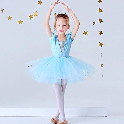 Lito Angels Niñas Tutús de Ballet Bailarina Danza Disfraz Ropa de Baile Princesa Elsa Vestido 5-6 años Azul