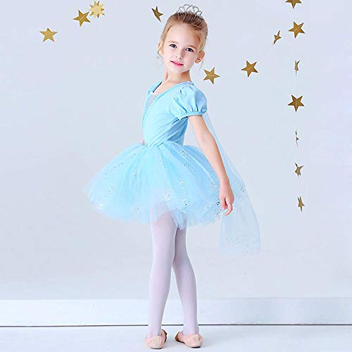 Lito Angels Niñas Tutús de Ballet Bailarina Danza Disfraz Ropa de Baile Princesa Elsa Vestido 5-6 años Azul