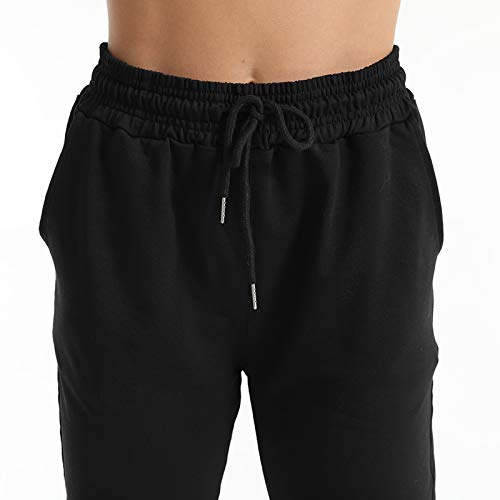 Litthing Pantalones Deportivos Pantalón de Mujer con Bolsillos para Yoga Joggers Loisirs (Negro, XL)