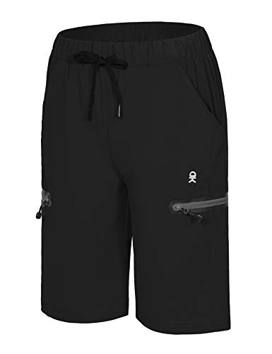 Little Donkey Andy Bermudas ultraligeras de secado rápido para mujer, con cordón y cremallera, bolsillo para senderismo, viajes, entrenamiento - lda455bk04, pantalones cortos de ciclismo, L, Negro