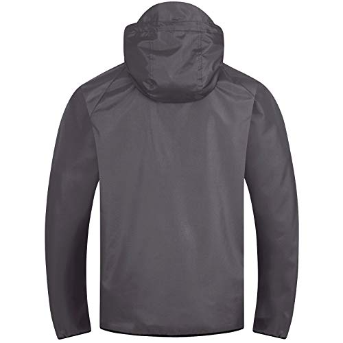 Liverpool FC - Chaqueta Cortavientos Oficial - para Hombre - Impermeable - Gris - Capucha con Visera - Mediana