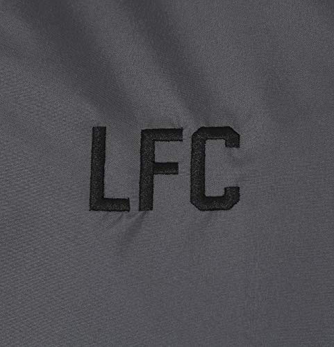 Liverpool FC - Chaqueta Cortavientos Oficial - para Hombre - Impermeable - Gris - Capucha con Visera - Mediana