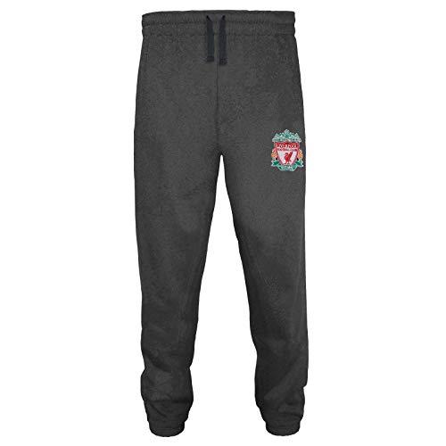 Liverpool FC - Pantalón de fitness para hombre - Forro polar - Producto oficial - Gris - S
