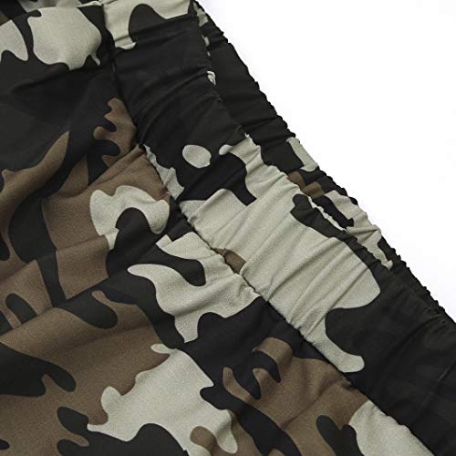 Loalirando Pantalón Camuflaje Mujer Pantalones Deportivos Largos Estampado de Camuflaje Casual Gris, Rosa y Verde