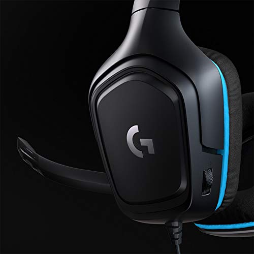 Logitech G432 Auriculares Gaming con Cable, Sonido 7.1 Surround, DTS Headphone:X 2.0, Transductores 50mm, USB y Jack Audio 3,5mm, Microfóno Volteable, Peso Ligero, PC/Mac/Xbox One/PS4/Switch - Negro