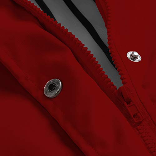 Logobeing Chaquetas Jersey Sudaderas Mujer Abrigos Mujer Tallas Grandes Chaqueta Impermeable para Lluvia Aire Libre y Impermeable, a Prueba de Viento (XL, Rojo)