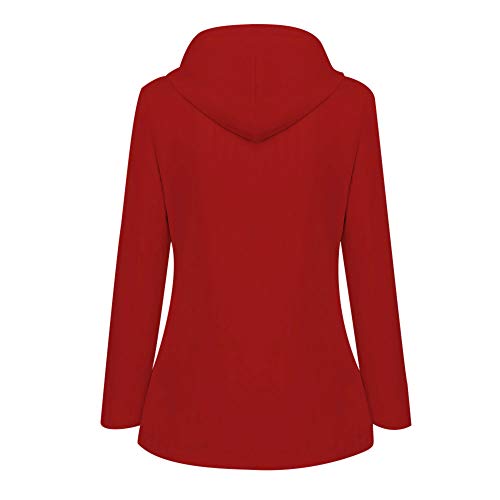 Logobeing Chaquetas Jersey Sudaderas Mujer Abrigos Mujer Tallas Grandes Chaqueta Impermeable para Lluvia Aire Libre y Impermeable, a Prueba de Viento (XL, Rojo)