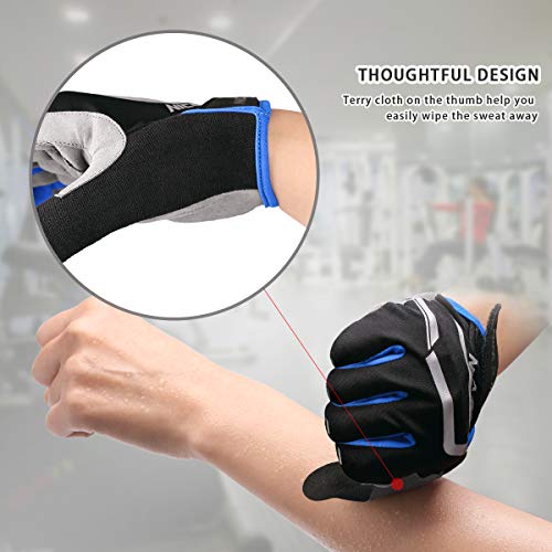 LOHOTEK Guantes de Ciclismo Motocicleta Bicicleta Montaña-Acolchados Bicicleta de Carretera de Hombres Mujeres Antideslizante Pantalla Táctil (Negro, L)