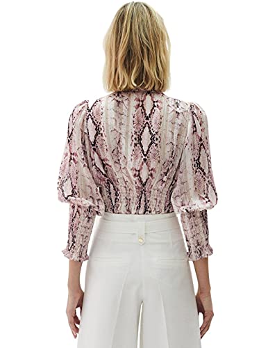 Lola Casademunt Camisa Rosa Animal Print para Mujer L
