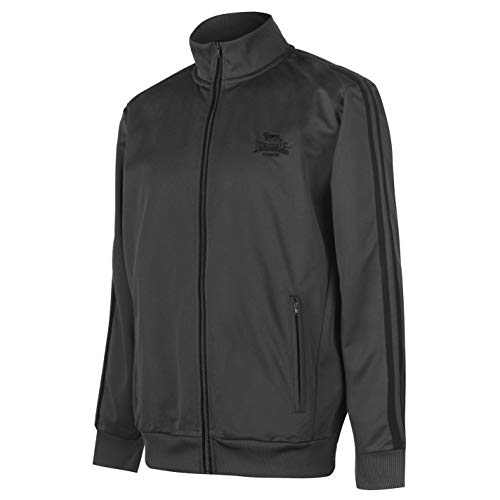 Lonsdale - Chaqueta deportiva casual con cierre de cremallera para hombre carbón y negro XX-Large