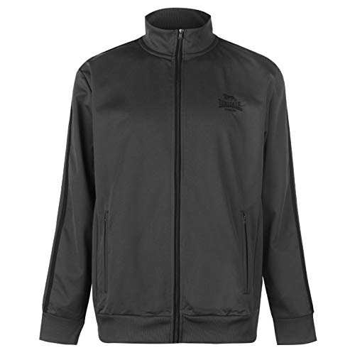 Lonsdale - Chaqueta deportiva casual con cierre de cremallera para hombre carbón y negro XX-Large