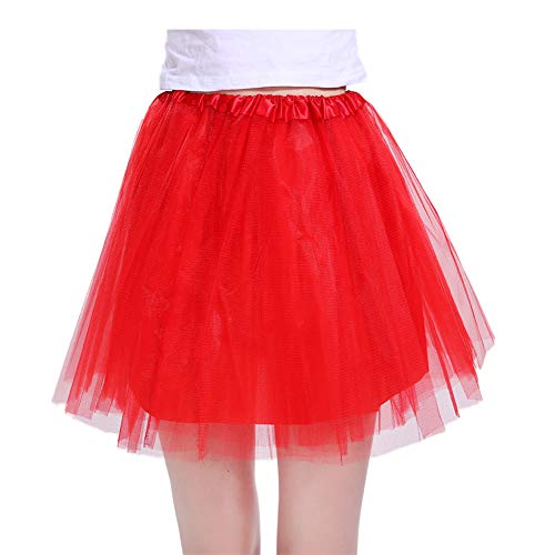 LOOHAOC Tutu Falda de Mujer Falda de Tul 50's Short Ballet 4 Capas Accesorios Falda Tul Princesa de Vestimenta de Baile Niñas para Vestirse Disfraces Danza