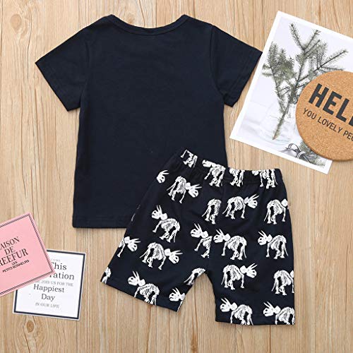 LOPILY Conjunto A Domicilio De Verano para NiñO con Estampado De Dinosaurios De Manga Corta Pantalones NiñOs 2pcs Traje