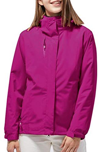 LOSRLY Chaqueta de invierno 3 en 1 para mujer con capucha y forro polar cálido para snowboard, abrigo de nieve para mujer