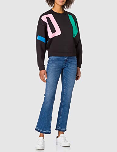 Love Moschino Soft Lightweight Neoprene Crewneck Sweatshirt, with Long Batwing Sleeves Sudadera, Negro, 48 para Mujer