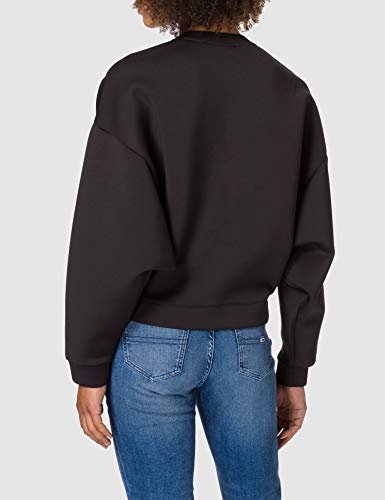 Love Moschino Soft Lightweight Neoprene Crewneck Sweatshirt, with Long Batwing Sleeves Sudadera, Negro, 48 para Mujer