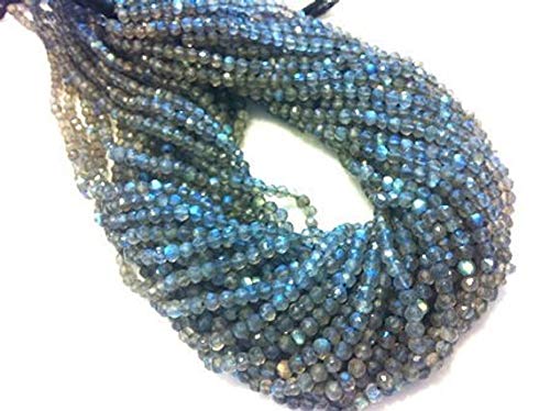 LOVEKUSH LKBEADS Labrorite Micro facetado 3 mm Rondelle Full 35.5 cm largo largo largo hilo de Bead Mall Code-HIGH-38637