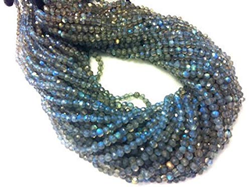 LOVEKUSH LKBEADS Labrorite Micro facetado 3 mm Rondelle Full 35.5 cm largo largo largo hilo de Bead Mall Code-HIGH-38637