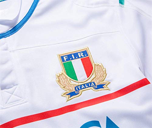 LQLD Rugby Jerseys Italia Copa Mundial de Rugby Home de los Hombres,Blanco,S
