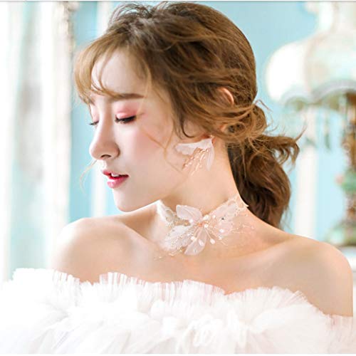 LTCTL Collar Collar de Arco de Tul, Collar de Accesorios de clavícula de Boda, Regalo de cumpleaños/Regalo del día de la Madre/día de San Valentín Regalo Collar (Color : Style A)
