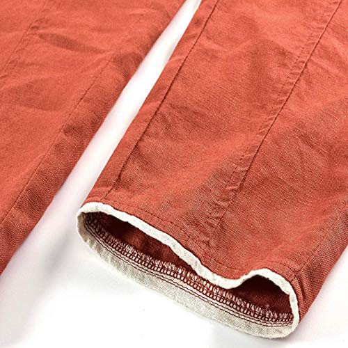 Luandge Pantalones Harem Micro Plisados elásticos de Cintura Alta elásticos para Mujer Pantalones de Moda Casuales Ligeros y Finos con Bolsillos 28