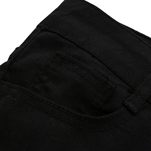 LuckyGirls Pantalones Mujer Vaqueros de Rotos Negro Cintura Alta Originals Casual Pantalón Moda Slim Skinny Legging Elasticos Jeans (S, Negro)