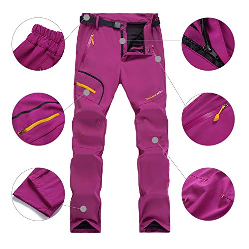 LUI SUI Pantalones de Senderismo de Secado rápido al Aire Libre para Mujer Pantalones de Escalada para Caminar Ligeros a Prueba de Viento