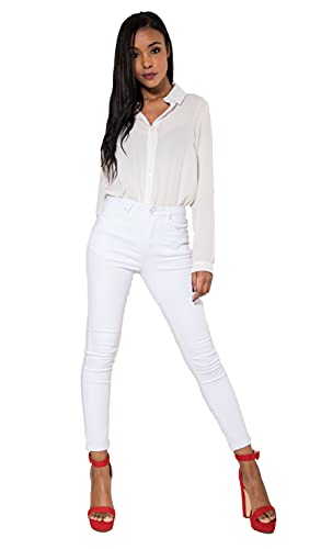 LustyChic Mujer Pantalones Vaquero Skinny Push Up Pantalones Elástico Jeans Cintura Alta