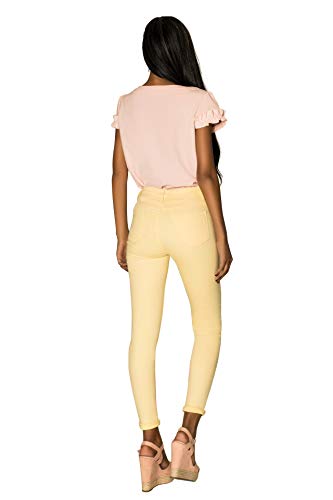 LustyChic Vaqueros Mujer Push Up Tejanos Mujer Cintura Alta Pantalones Pitillos Elasticos Jean de Mujer de Color Talla 34 a 44 (34, Verde Claro)