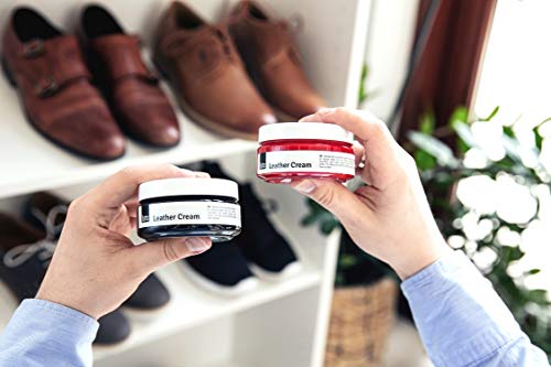 Lutz Crema para Piel, Crema de Cuero Rejuvenecedora, Restaura Zapatos de Piel, Bolsos, Chaquetas y Más con la Crema para Piel Disponible en Muchos Colores 100 ml, Hecha en Europa (118 - Negro)