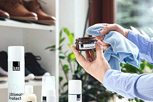 Lutz Crema para Piel, Crema de Cuero Rejuvenecedora, Restaura Zapatos de Piel, Bolsos, Chaquetas y Más con la Crema para Piel Disponible en Muchos Colores 100 ml, Hecha en Europa (118 - Negro)
