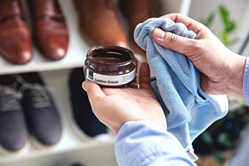 Lutz Crema para Piel, Crema de Cuero Rejuvenecedora, Restaura Zapatos de Piel, Bolsos, Chaquetas y Más con la Crema para Piel Disponible en Muchos Colores 100 ml, Hecha en Europa (118 - Negro)