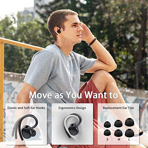 LYCHL Auriculares Inalambricos Deportivos, Auriculares Bluetooth 5.0 Sport IP7 Impermeable Cascos Bluetooth In-Ear Auriculares Wireless Running con Mic, 100 Horas y Pantalla LED, Viajes, Deporte